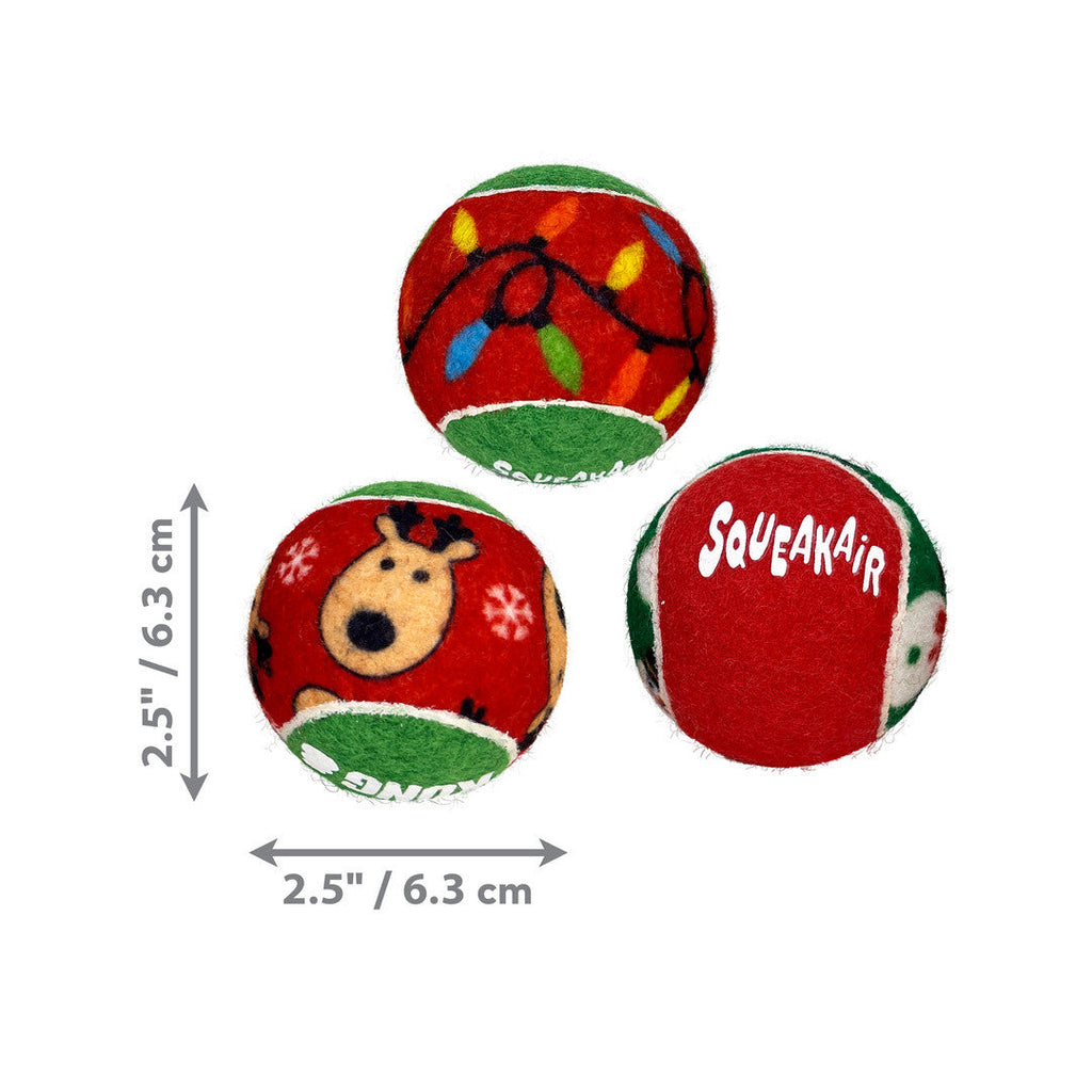Holiday SqueakAir Tennis Balls Medium, 6 Pack