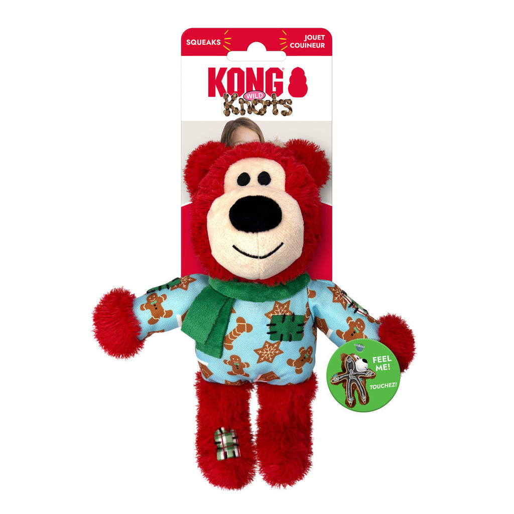 Holiday Wild Knots Bear Red w/ Gingerbread Sweater
